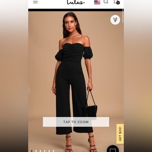 Lulus black off shoulder jumpsuit small new